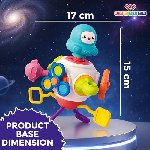 Image of Wembley Toys for 1+ Year Old | Montessori Sensory Activity Toy for Toddlers 1-3 Years | Space-Themed Learning Toy with Spinning, Sliding & Fine Motor Skill Activities | Birthday Gift for Boys & Girls