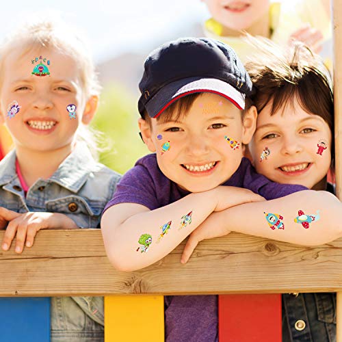 Temporary Tattoos For Kids -20 Sheets 199Pcs Waterproof Mixed Style Cartoon Fake Tattoo, Glow In The Dark Unicorn Mermaid Outspace Dinosaur Tattoo Sticker Decor For Boys Girls, Party Supplies Favor #TOP6