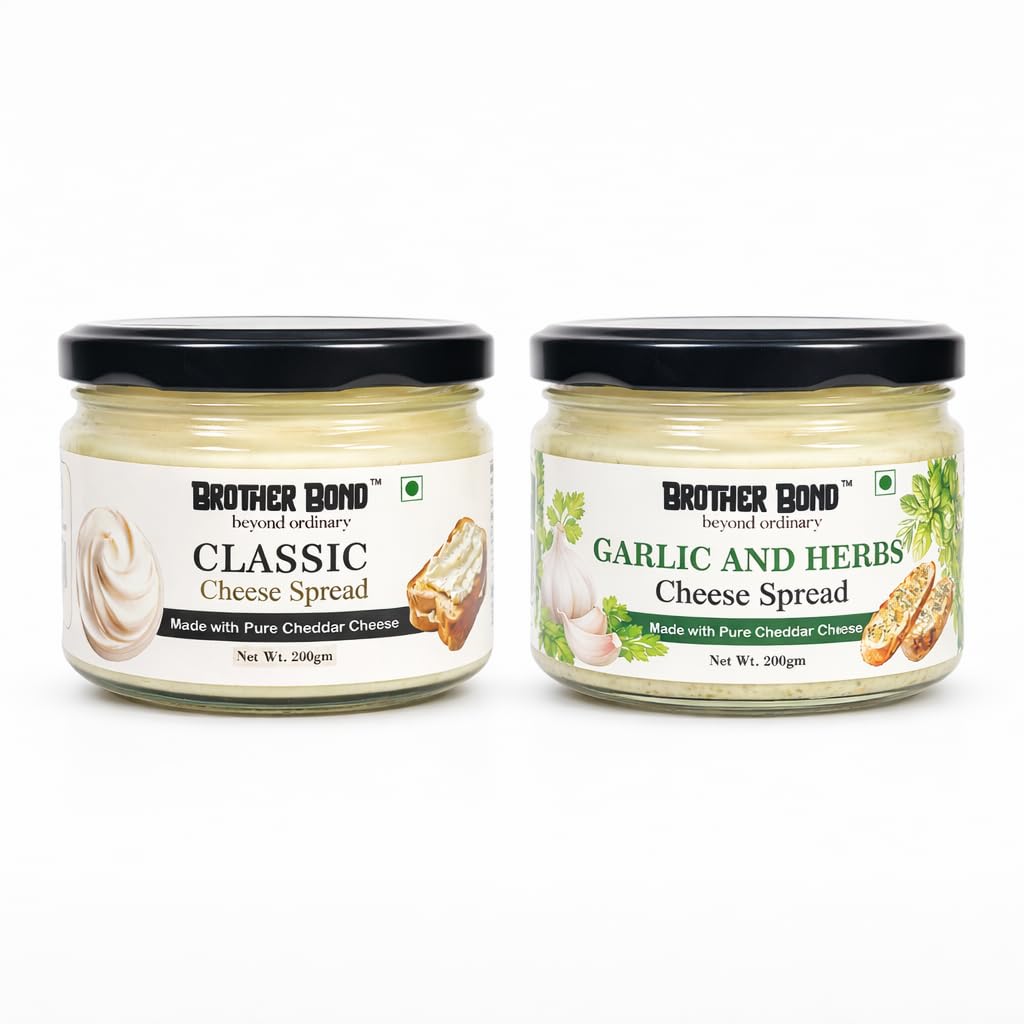 Breakfast Essential Combo 400gm (2 Pack) Classic Cheese Spread and Garlic and Herbs Cheese Spread-image-29