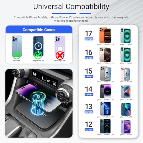 Image of Xipoo Car Wireless Charger Compatible with 2019-2025 Toyota RAV4 Charging Tray Magnetic Wireless Phone Charging Pad Replacement for 2019-2025 Toyota RAV4 Accessories