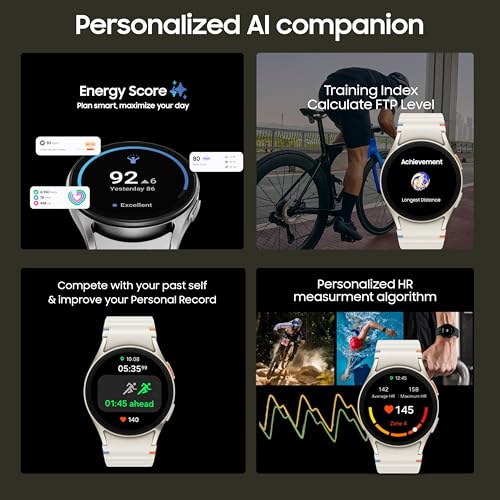 Image of (Refurbished) Samsung Galaxy Watch 7 (40mm, Cream, BT+LTE) with 3nm Processor | Dual GPS | Sapphire Glass & Armour Aluminum | 5ATM & IP68 | HR, SpO2, BP & ECG Monitor