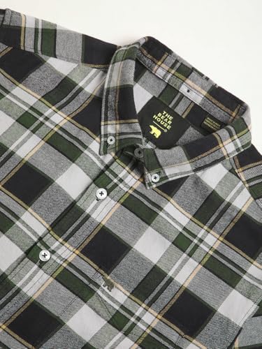 Image of THE BEAR HOUSE Men Cotton Slim Fit Solid Casual Shirt