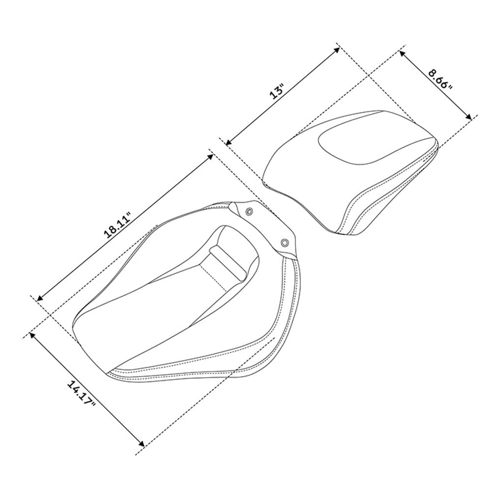 Almohadilla Asiento para asiento de conductor y pasajero | Accesorios para asiento de conductor y pasajero motocicleta, accesorios para Breakout FXBR FXBRS 2018 2019 2020 2021 2022
