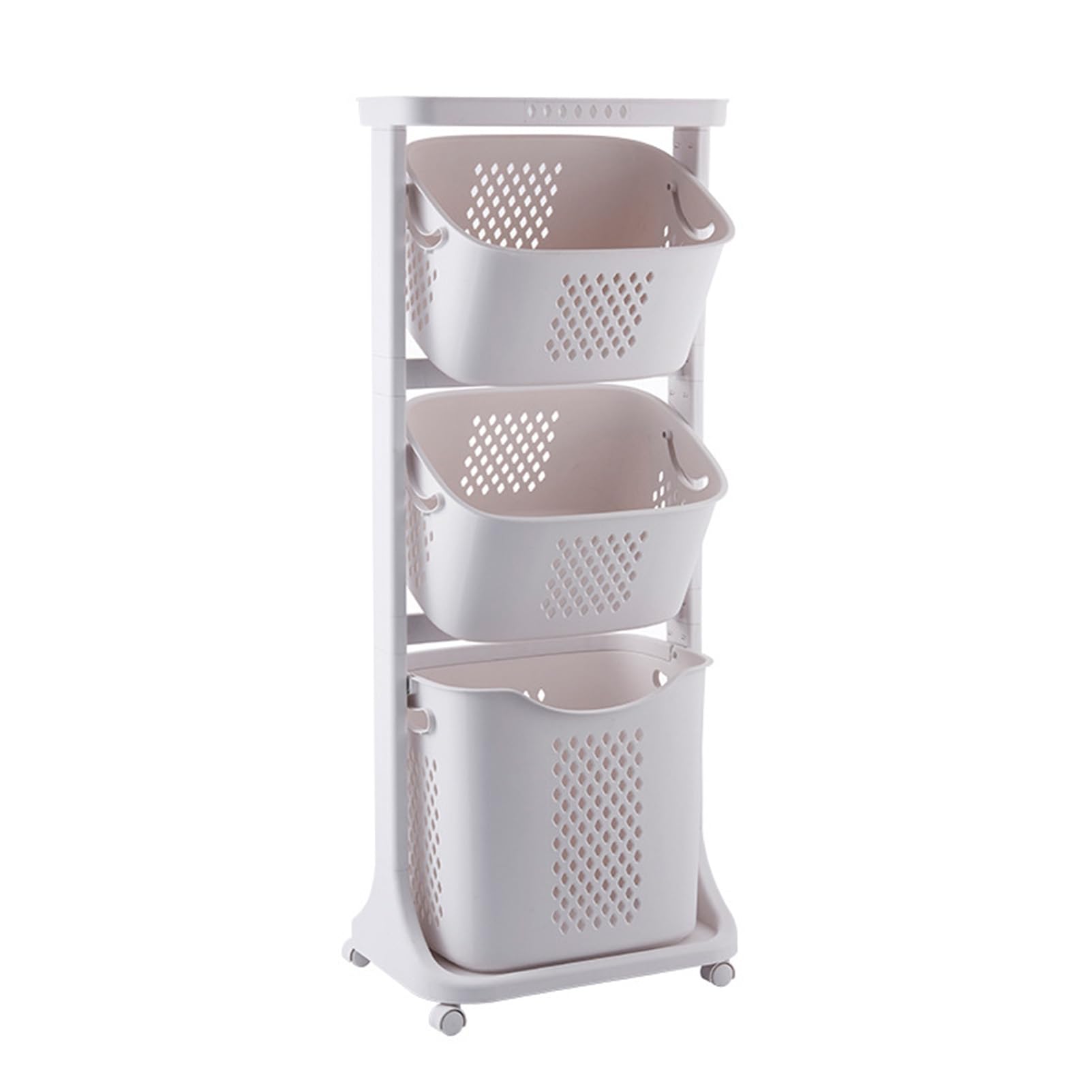Household Organising Shelf, Bathroom Dirty Clothes Basket, Multi-Function Laundry Basket, Plastic Mobile Storage Basket