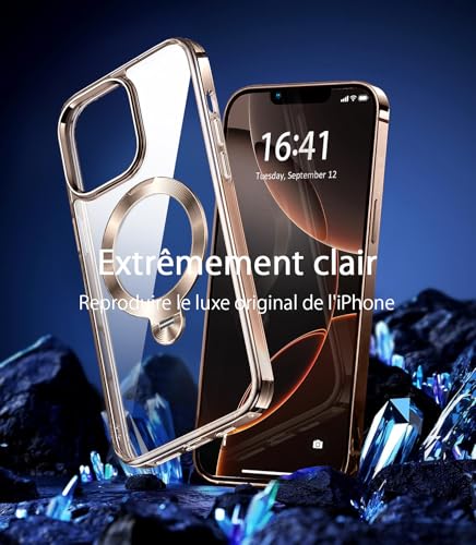 Coque fine iPhone 16 Pro antichoc militaire couleur Titane Sable - 3
