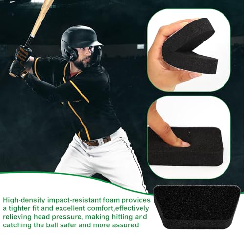 Universelles Helmeninnenfutter Anpassungs-Set, Weiche Schaumstoffpolster Einsätze für Baseball Softball Spieler Schweißabsorbierend Kompatibel mit Easton Schlagfänger Fänger Helmen (Schwarz)