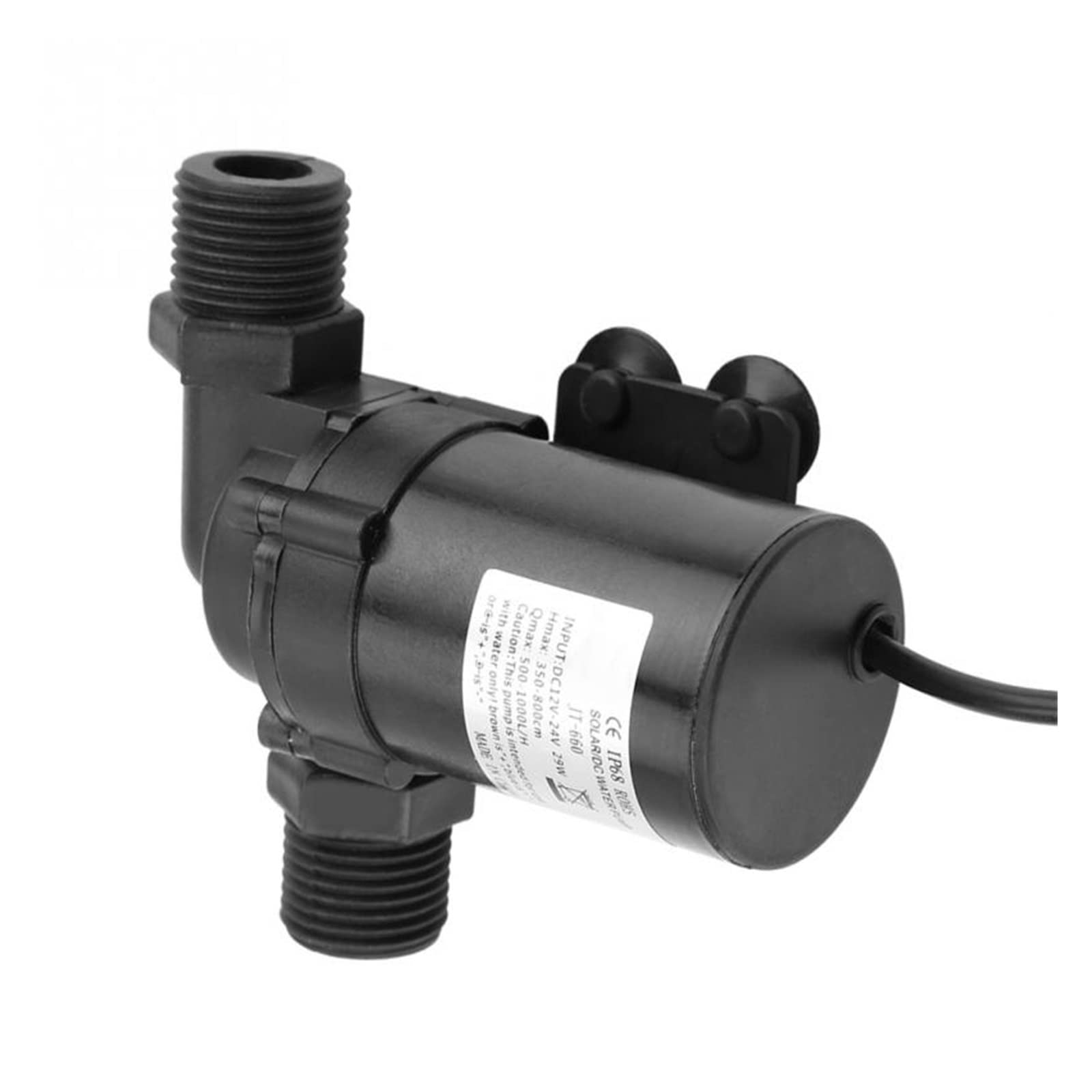 Mini bomba de agua sin escobillas DC 24V – JT-660D-24 bomba sumergible para calentador de agua solar, acuarios- 500-1000L/H tasa de flujo