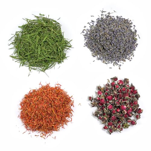 natural dried fruit and flower kit for diy crafts - 25 bags ideal for soap making candle making resin jewelry bath bombs and nail art - includes rose petals rosebuds lilium jasmine and more