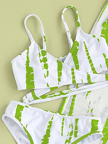 WDIRARA Girl's 3 Pieces Print Wrap Crisscross Bikini Swimsuit with Cover Up Pants2
