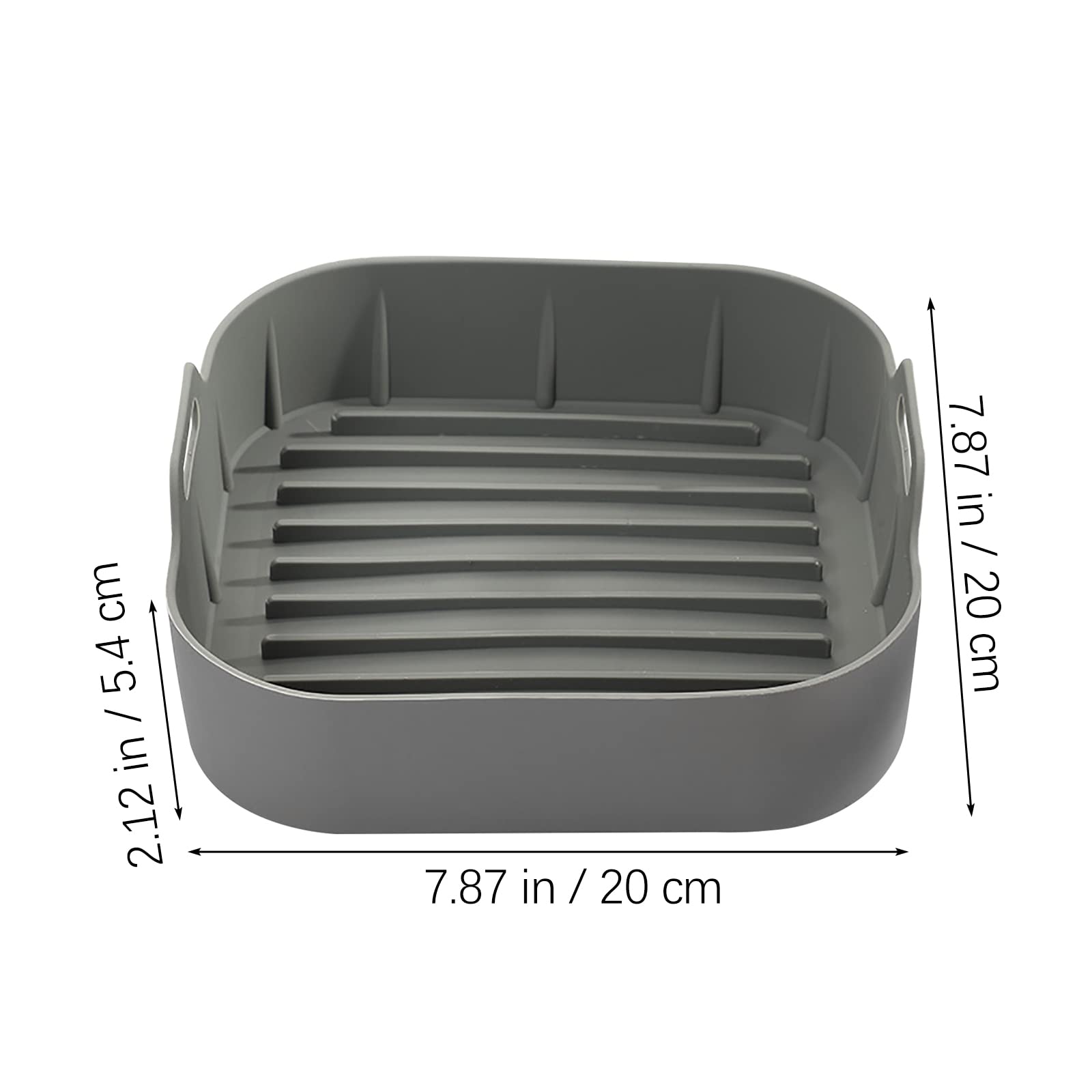 qxpdd Air Fryer Silicone Pot, Air Fryer Liners, Wiederverwendbar Antihaft Luftfritteuse Matten, Silicone Air Fryer Basket, Heißluftfritteusen Ofenzubehör Quadratisches Tablett (2 pcs)