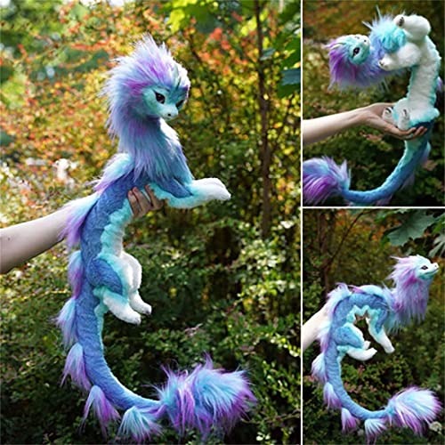 Generisch 60 cm Der letzte Drache aus Plüsch, Drachenplüsch, handgefertigtes Plüschspielzeug, Dekorationsgeschenk für Zuhause, Plüschspielzeug für Erwachsene und Kinder (Lila Sisu)