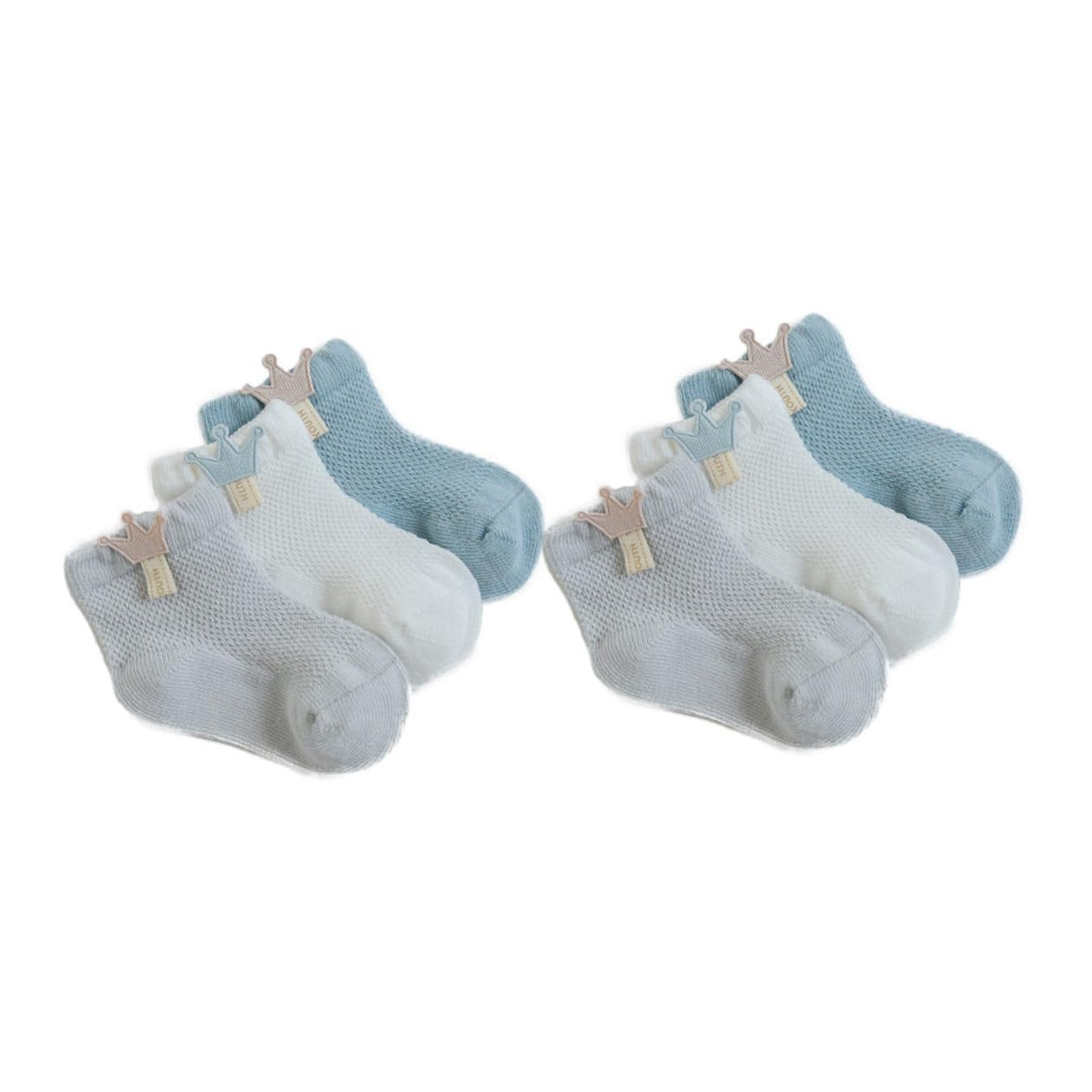 GALPADA Chic Baby Socks Set 6 Pairs Cotton Short Socks for Boys and Girls Antiskid Design Lightweight Breathable for Boys Girls