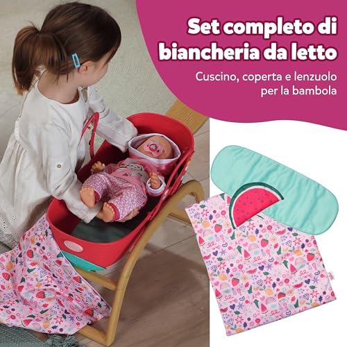 Baby Born 3 In 1 Culla Pinplay – Lettino, Culla E Trasportino Con Pin Decorativi – Include Copertina E Cuscino – Accessorio Per Bambole Di Alta Qualità – Adatto Ai Bambini Dai 3 Anni In Su - 5