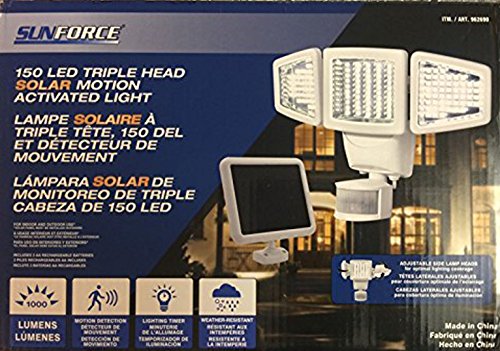 Sunforce 82153 Solar Motion-activated Triple Head 150-led Light, 1000 Lumen thumbnail 5