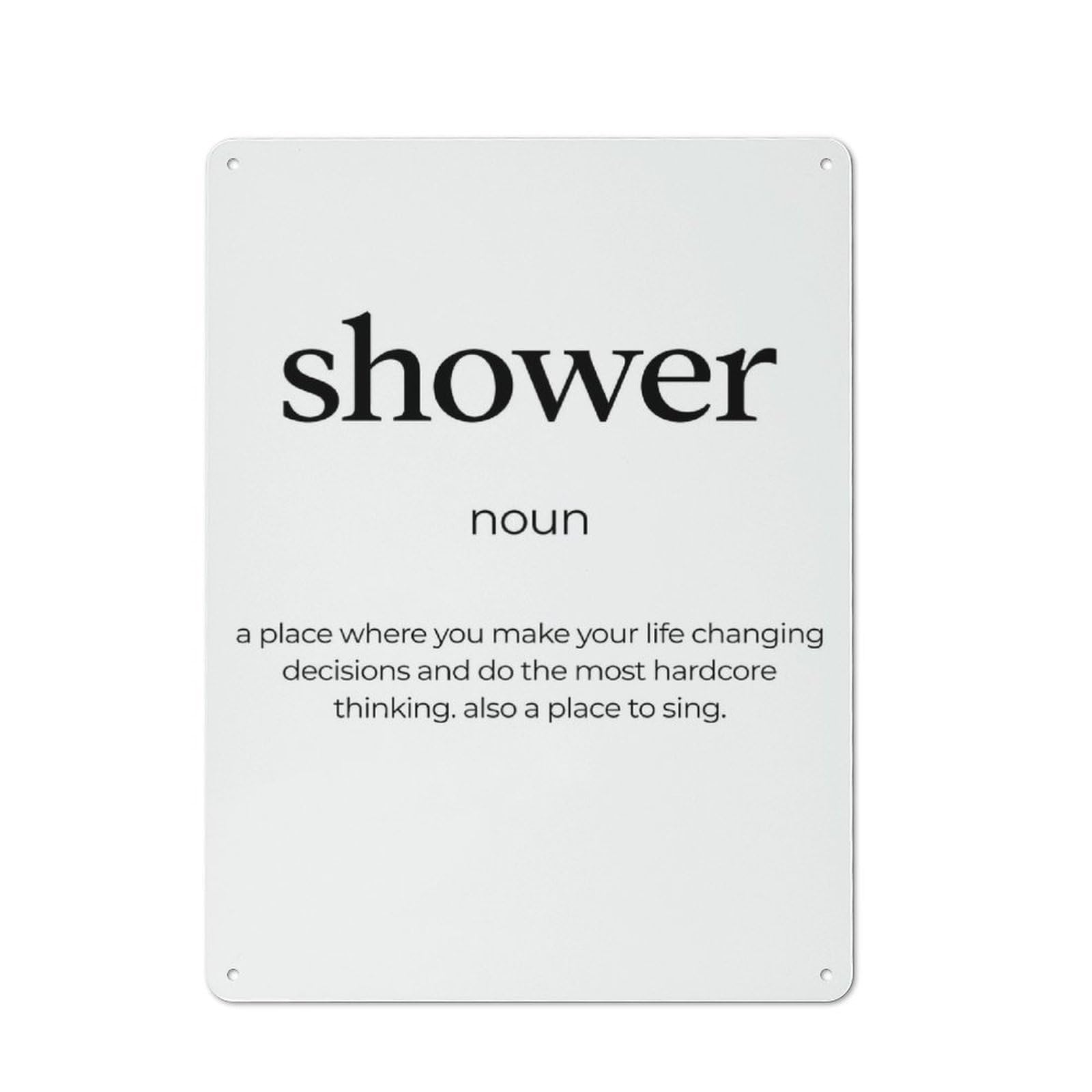 Junmoney Shower Definition Retro Metal Plaque 40X30cm For Guest Room Or Hallway, Housewarming Present For People Styling Guest Room And Hallway