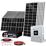 ECO-WORTHY 2400W 48V Off Grid Solar System Complete Kit 12PCS 195W Mono Solar Panel (2340W) +1 * 48V 5KW Off-Grid Inverter + 1 * 51.2V 100Ah Server Rack Whole House Storage LiFePO4 Lithium Battery