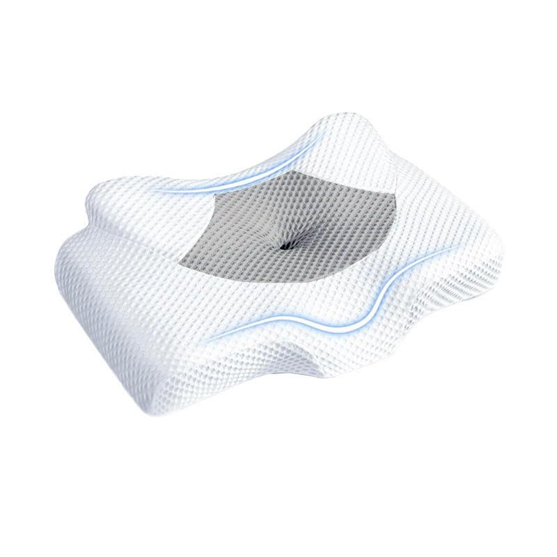 Almohada cervical para aliviar el dolor de cuello, soporte ortopédico ajustable, espuma viscoelástica sin olor con diseño hueco para una mayor comodidad del sueño