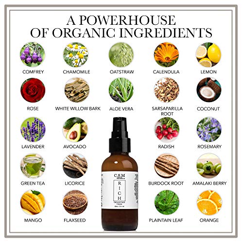 Csm Rich Organic Moisturizing Face And Eye Cream With Vitamin C, B5, Ceramides, Aloe, Chamomile, Comfrey, Lavender - Anti-Aging Natural Skin Care Lotion, Day And Night Cream - Made In The Usa #TOP2