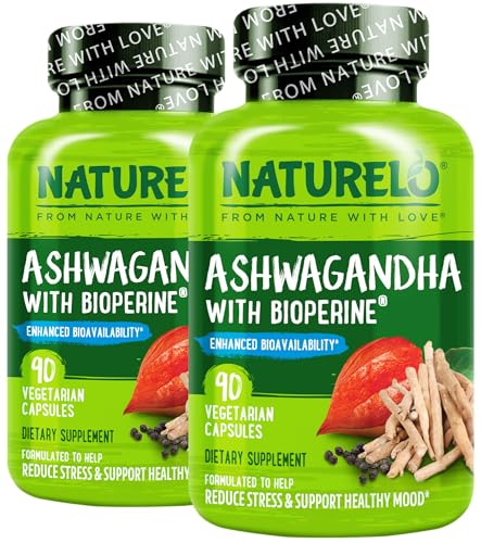Ashwagandha Organic Root Powder with Black Pepper – 90 vegan capsules (2-pack)