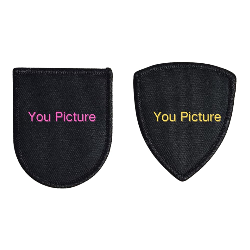 Custom Your Image Print Patch, Personalized Tactical Iron on/Sew on/Hook and Loop Backing Patches for Jackets Add Your Photo/Logo/Text Printing Fabric-Shield(2 Style)