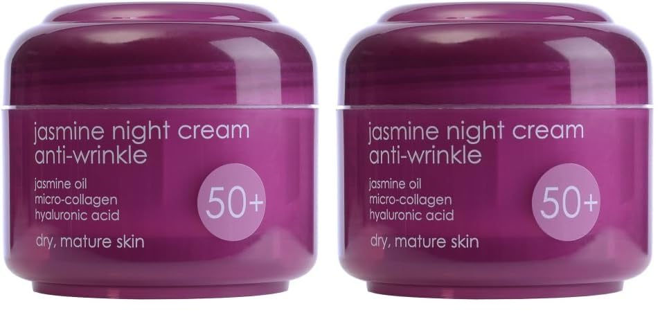 Ziaja Jazmín Crema Facial De Noche Antiarrugas 50ml (Paquete de 2)