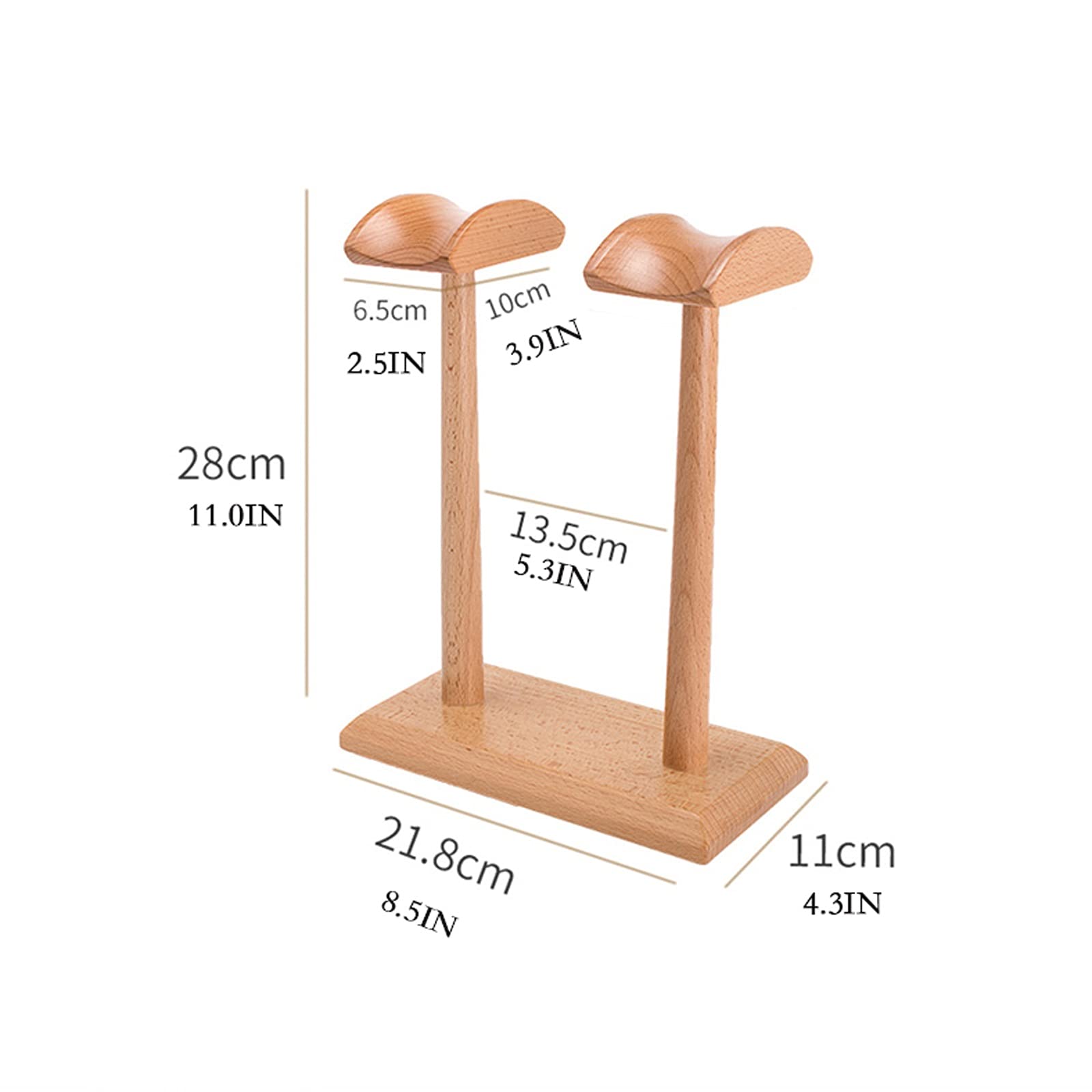 Soporte Auriculares/Soporte Cascos Auriculares de doble madera Soporte de soporte for auriculares creativos Estante de visualización compatible con auriculares de juego y auriculares inalámbricos Sopo