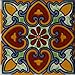 4.2x4.2 9 pcs Hearts Talavera Mexican Tile