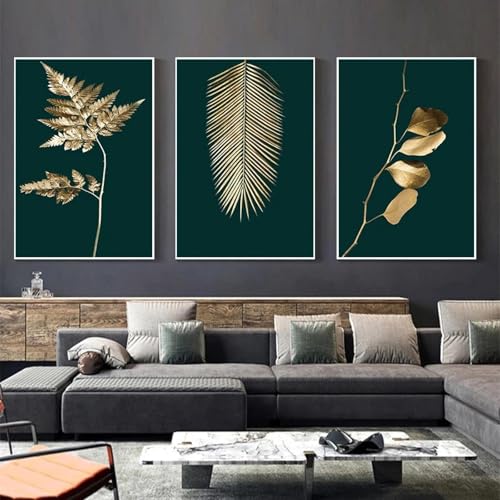 Peinture sur toile abstraite moderne avec finitions de qualité supérieure impressions nordiques dorées