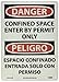 NMC GESD101RB Bilingual OSHA Sign, Legend "DANGER - CONFINED SPACE ENTER BY PERMIT ONLY", 10" Length x 14" Height, Glow Rigid, Black/Red on Pale goldenrod