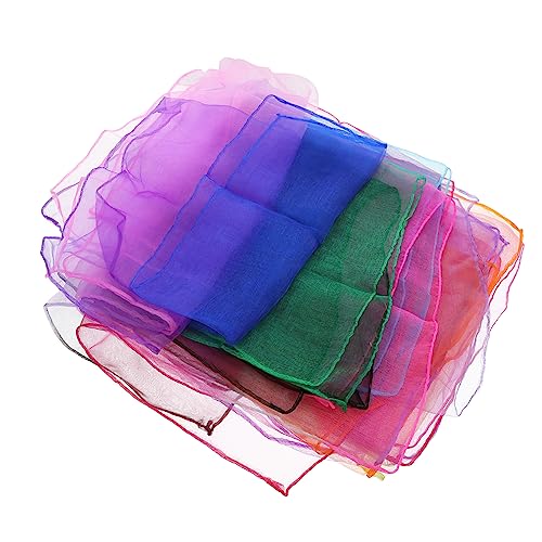FOMIYES Set of 12 Gradient Play Scarves Juggling Dance Scarves Boys and Girls' Stage Props Soft Skin-friendly Random