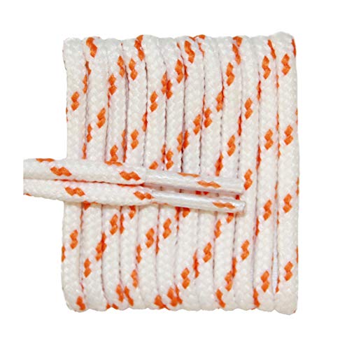 FeetPeople Round Laces, White with Burnt Orange Chip, 45 in. x 1 Pair