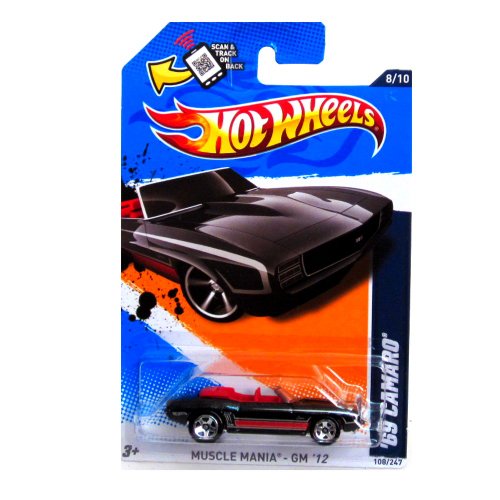 Hot Wheels 69 Camaro Muscle Mania Negro 1:64 miniatura 1