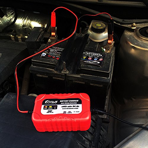 Katbo 2Amp Smart Battery Charger Maintainer 6V 12V Technology Sealed Lead Acid Battery Trickle Charger Maintainer For Cars 4 Wheelers Motorcycles Atvs Rvs Powersports #TOP6