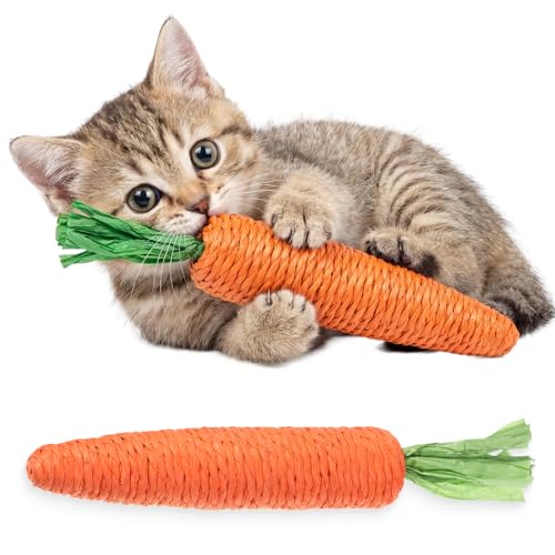 Zyghjort 2PCS Sisal Carrot Kitten Toys