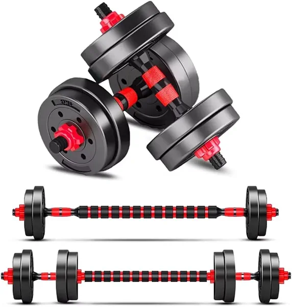 BCBIG Adjustable-Dumbbells-Sets,Free Weights-Dumbbells Set of 2 Convertible To Barbell A Pair of Lightweight for Home Gym,Women and Men Equipment
