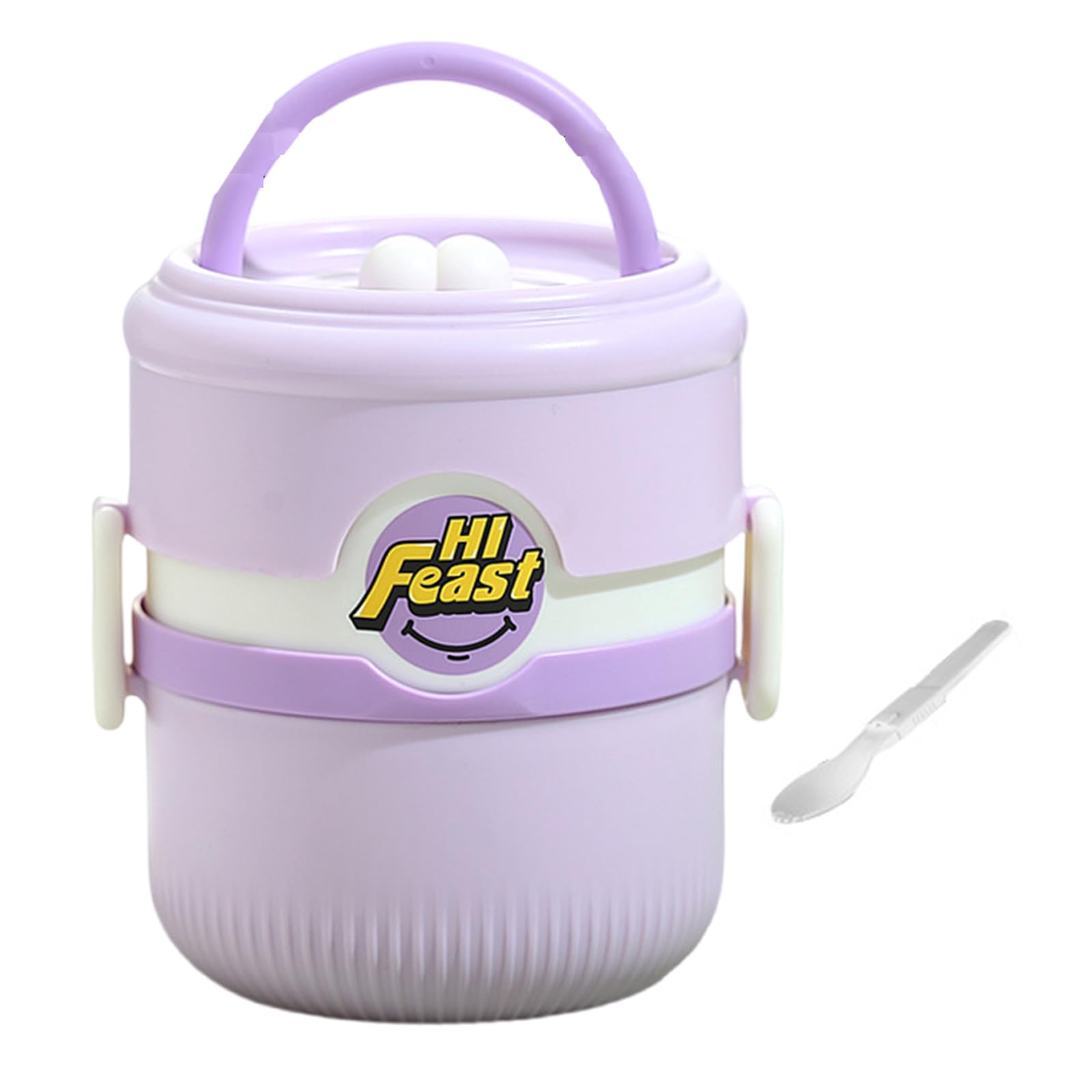 Buxuaaaa Ergonomic Handle Stainless Steel Thermal Lunch Holder Multiple Compartment Food Box for Commuting for Daily Use Stainless Steel Lunch Box