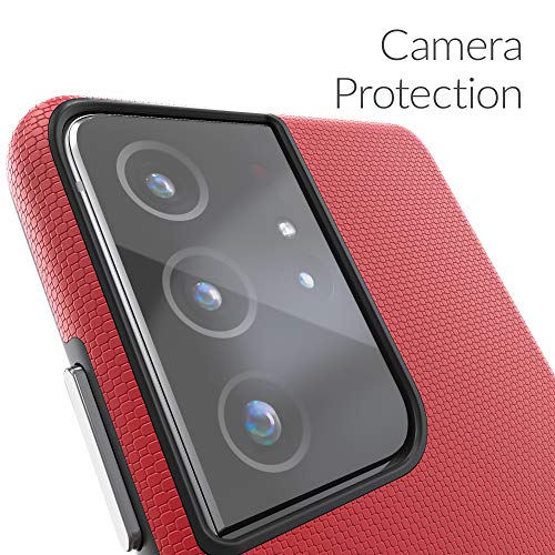 Image of Crave for Galaxy S21 Ultra Case, Shockproof Protection Dual Layer Case for Samsung Galaxy S21 Ultra 5G (6.8 inch) - Red
