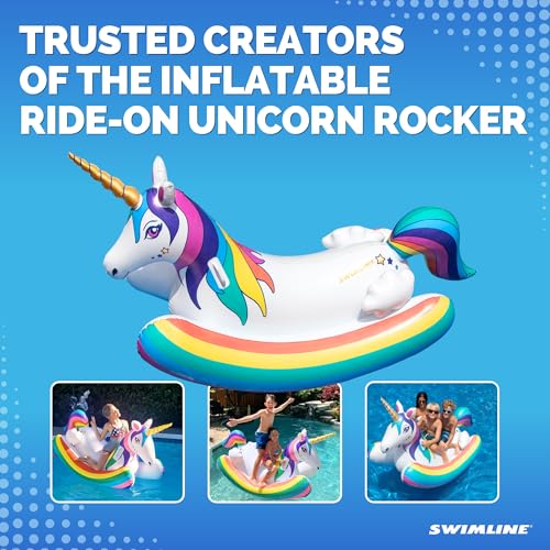 SWIMLINE | Inflatable Rocking Pool Float Ride-On for Kids | Unicorn by Swimline - Used condition - Image 7