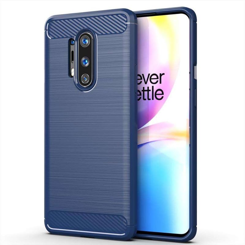 Image of Hybrid Carbon Fiber Back Case for OnePlus 8 Pro (Blue)