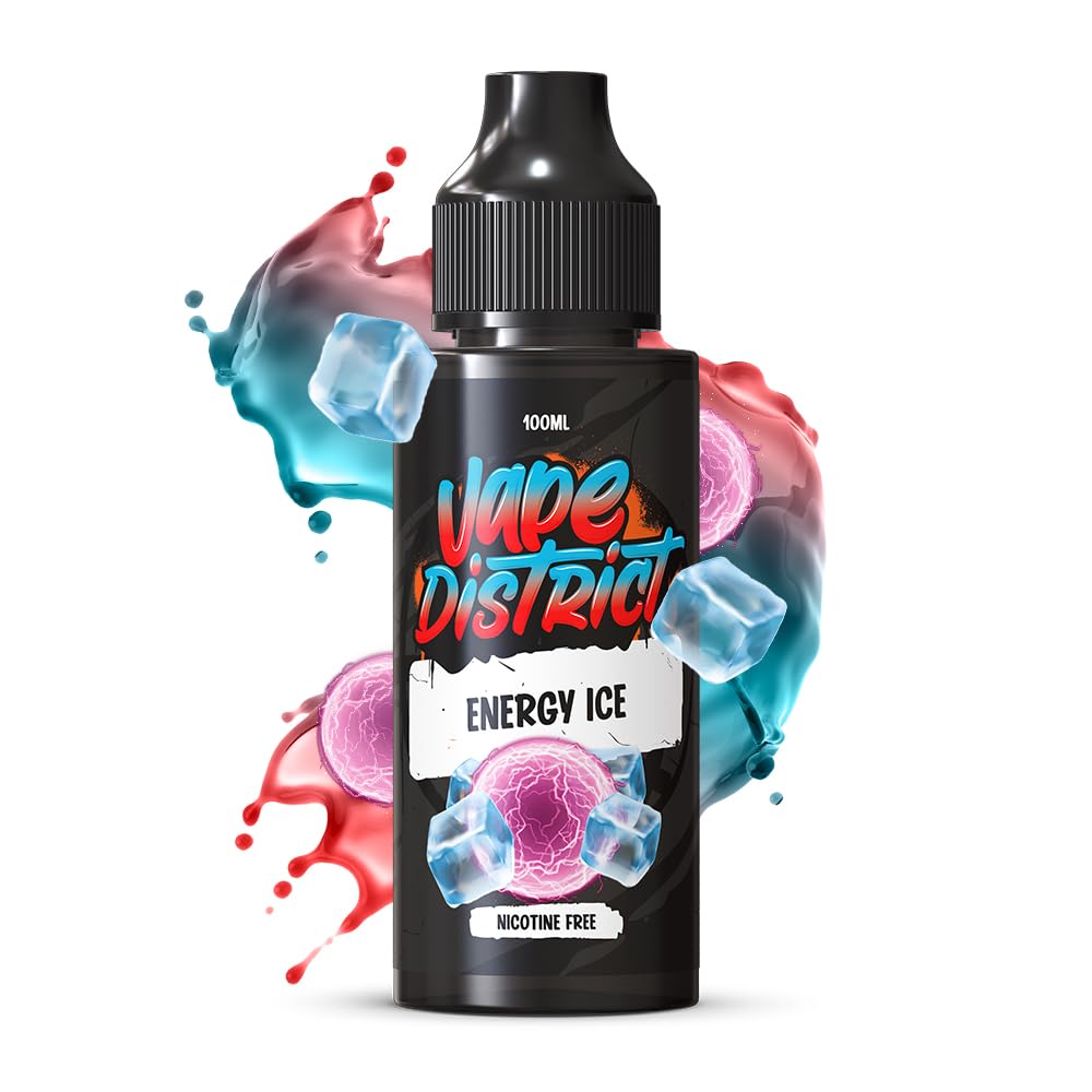 Vape District Vape Liquid 100ml Energy Ice Ecig Juice E Liquid Nicotine Free 70VG/30PG E Cigarette Sub Ohm Flavoured E Juice Short Fill