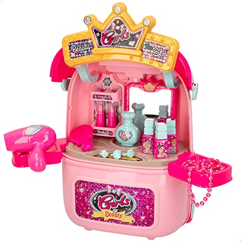 ColorBaby 49769 - Maleta tocador niña de juguete 2 en 1 con Luz y Sonido Beauty Fashion Girls / Maquillaje para niñas, espejo tocador, maletín maquillaje niñas, set belleza