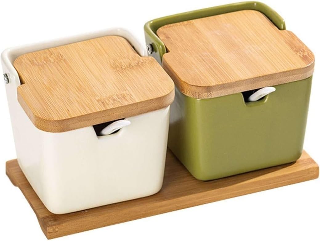 Condiment Set Seasoning Box Condiment Jar Ceramic Condiment Jar Spice Container With Spoon And Lid Spice Jar Set Seasoning Organizer Jar Salt and Sugar Container Sets Condiment Pot (Color : C)
