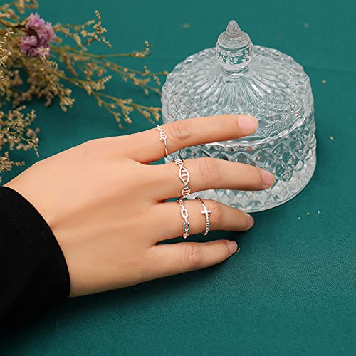 12Pcs 14K Gold Plated Adjustable Rings Knuckle Rings For Women Heart Hug Butterfly Love Flower Open Rings Stackable Thumb Ring Silver Rings Set For Teen Girls #TOP3