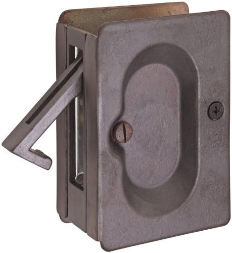 Emtek 2101 3-1/2 Inch Height Passage Pocket Door Lock, French Antique