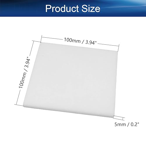 Miniatura 2 de Bettomshin 4 hojas POM de 3.937in x 3.937in x 0.197in de largo x ancho x grosor, cuadradas blancas para mecanizar en tornos automáticos