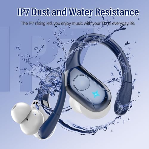 Image of 75H Sports Wireless Earbuds Bluetooth 5.4 Headphones Stereo, Dark Blue