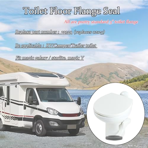 Image of 2 Pack 33239 Closet Flange Seal Floor Flange Seal fits Standard 3 inch Waste Hole Compatible with Aqua Magic V Bravura RV Toilet