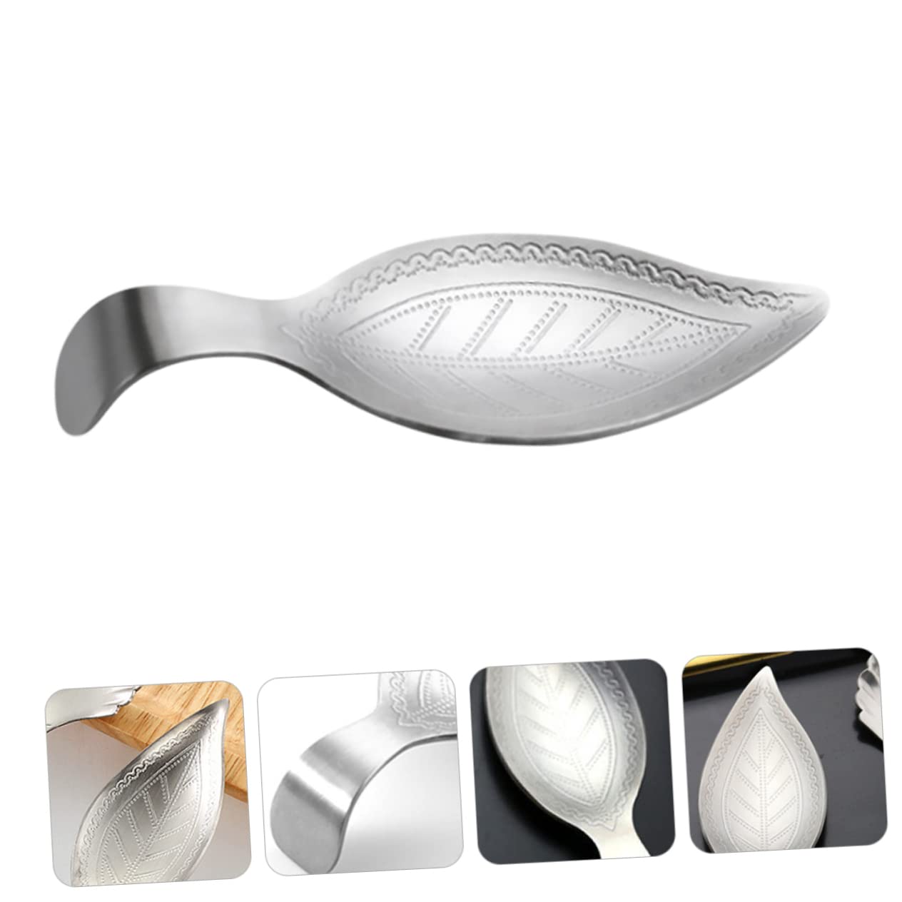 BRIGHTFUFU Stainless Steel Tea Scoop Creative Leaf Shaped Teaspoon for Tea Exquisite Design for Measuring Loose Leaf Tea and More