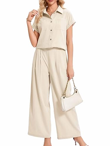 Women's Fashionable Summer And Autumn Solid Color Short Sleeved Button