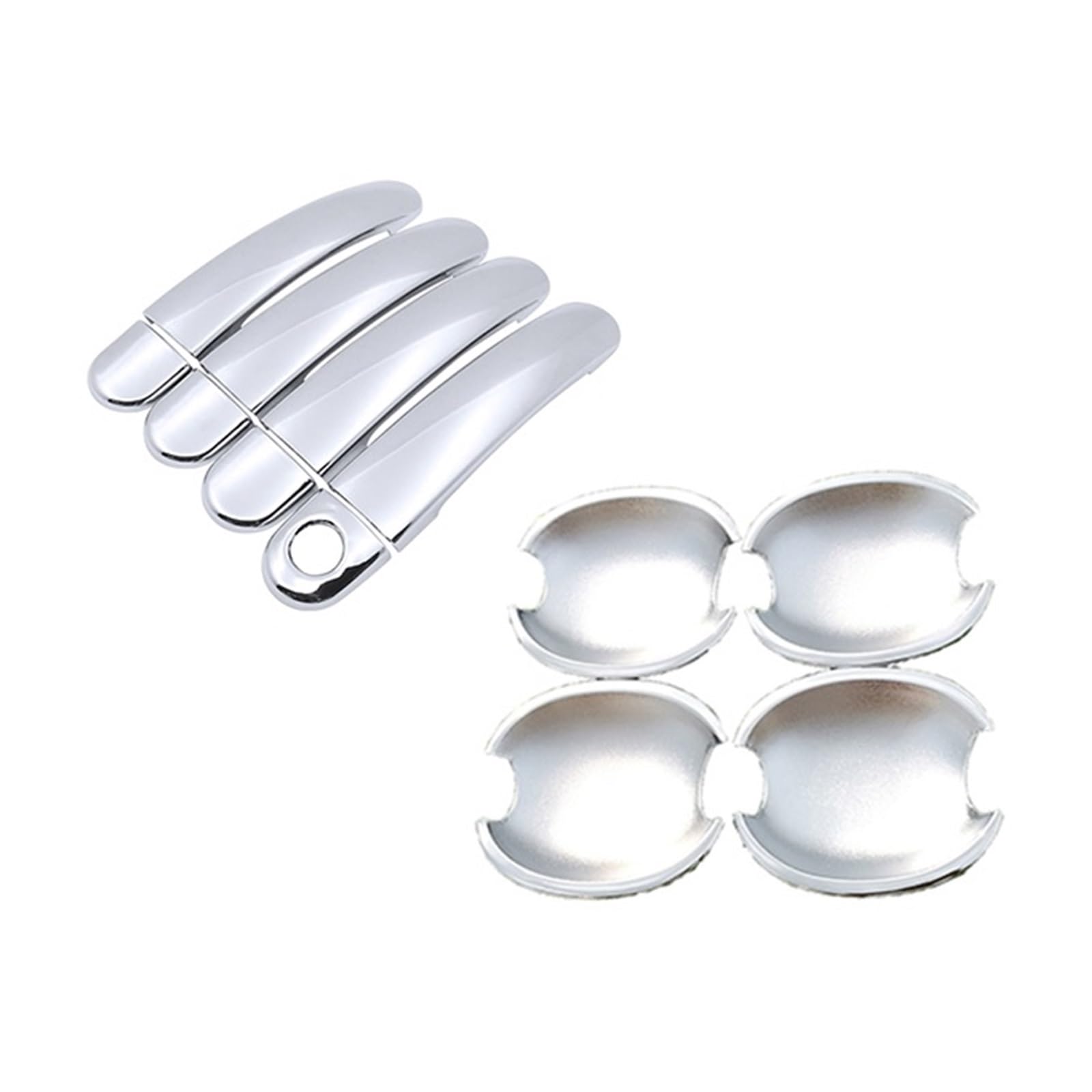 Drezzo Car Exterior Door Handle for VW for Jetta 6 A6 MK6 5C6 2011-2018 Chrome Car Door Handle Cover Trim Set Cap(HandleBowl 1 Keyhole)